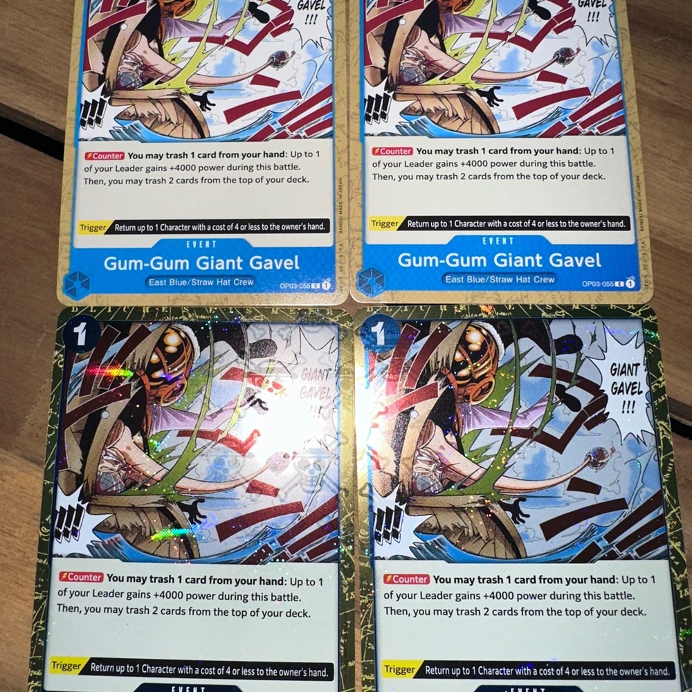 One Piece CCG Gum Gum Giant Gavel OP03-055 playset - 2 base and 2 Jolly Rodger